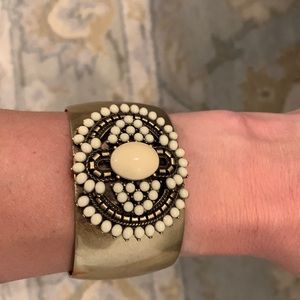 Stella & Dot Gold Wide Cuff Bracelet